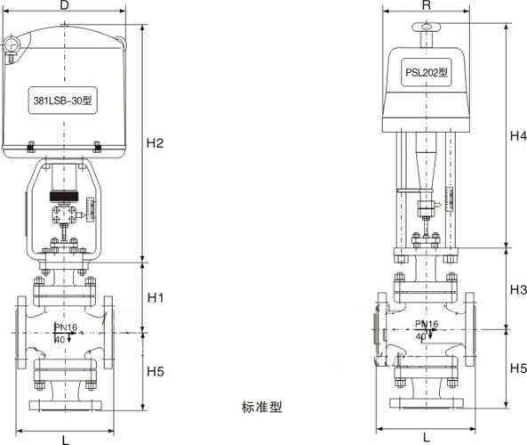 電動三調節(jié)閥尺寸圖