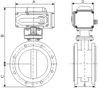 法蘭式電動蝶閥結構