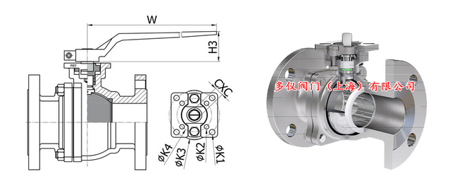 不銹鋼法蘭球閥結(jié)構(gòu)圖